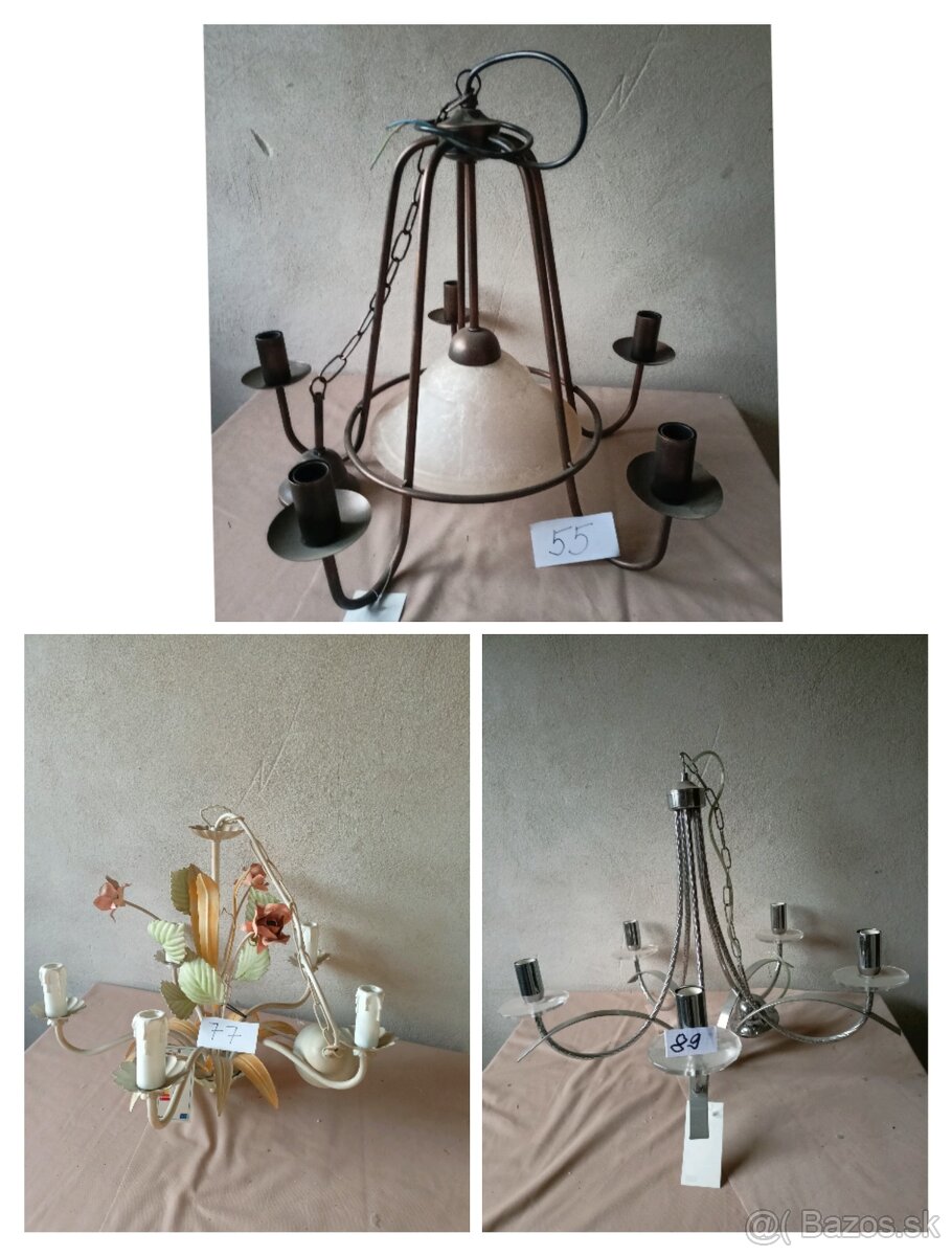 Predam pät ramenne kovove lustre