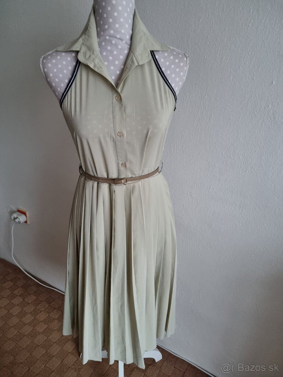 luxusné šaty GANT 38 s plisé sukňou a opaskom