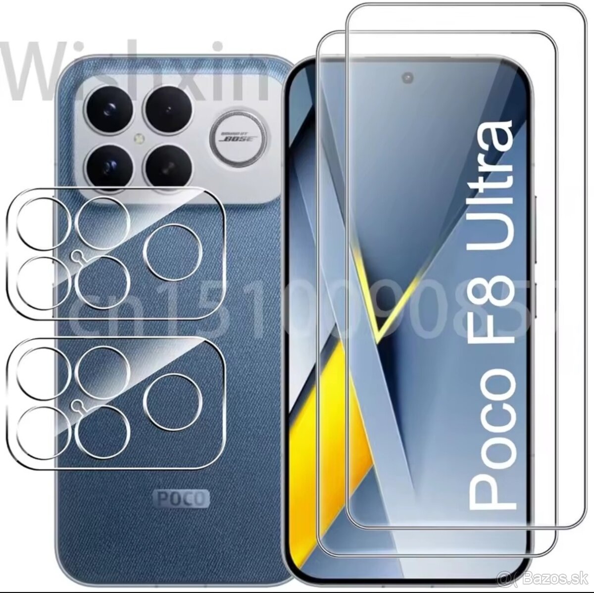 Predám tvrd. sklo na disp.a zadnú kameru na MT Poco F8 Ultra