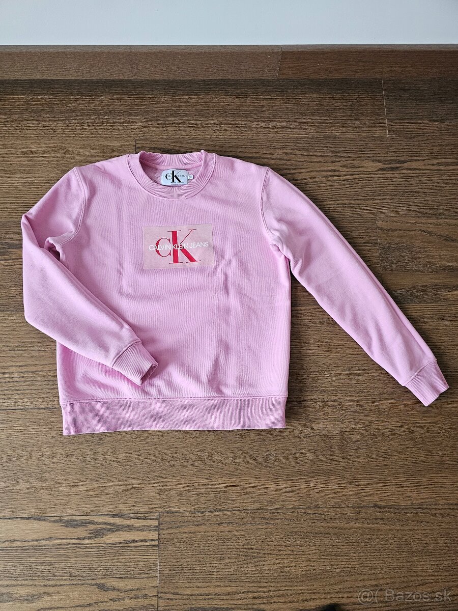 Calvin Klein Jeans mikina – ružová, XS, top stav