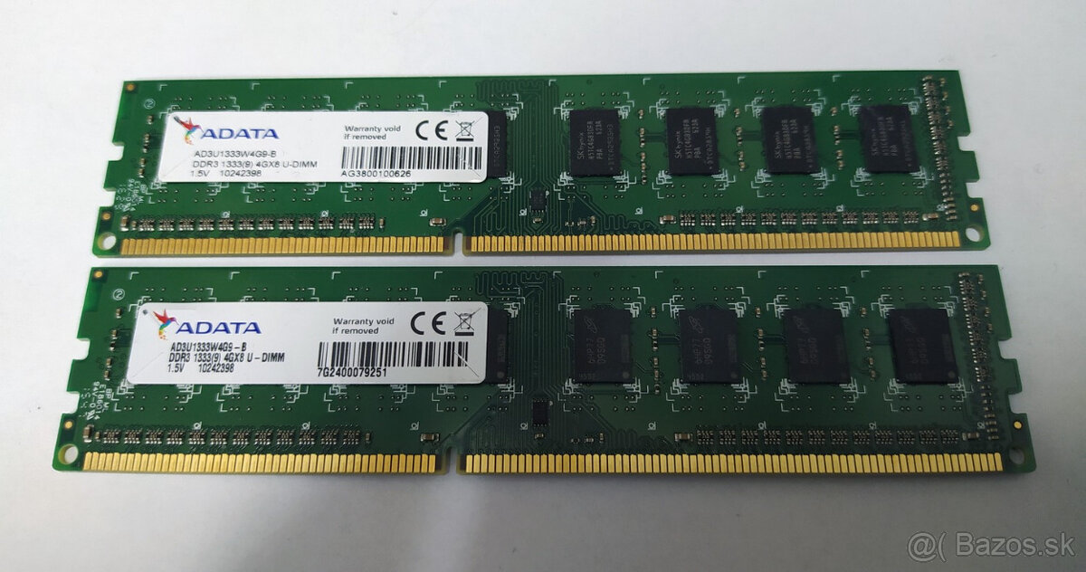 DDR3 8GB /2x 4GB/ 1333MHz ADATA