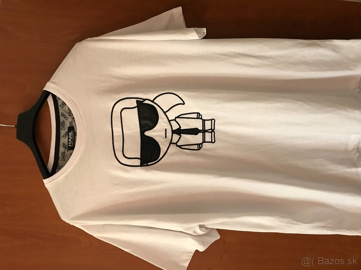 NOVÉ KARL LAGERFELD white pánske tricko XL