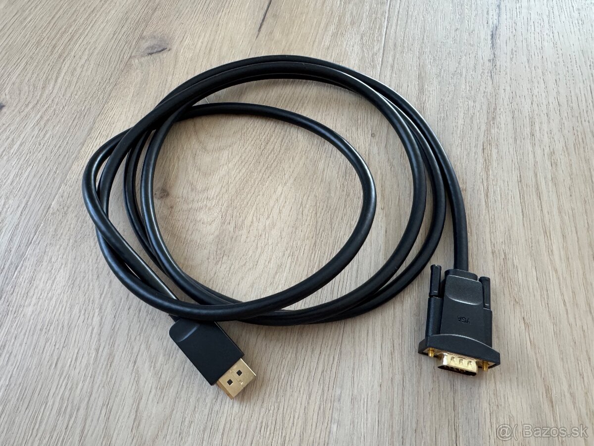 Vention DP → VGA kábel 2 m – čierny, nepoužívaný