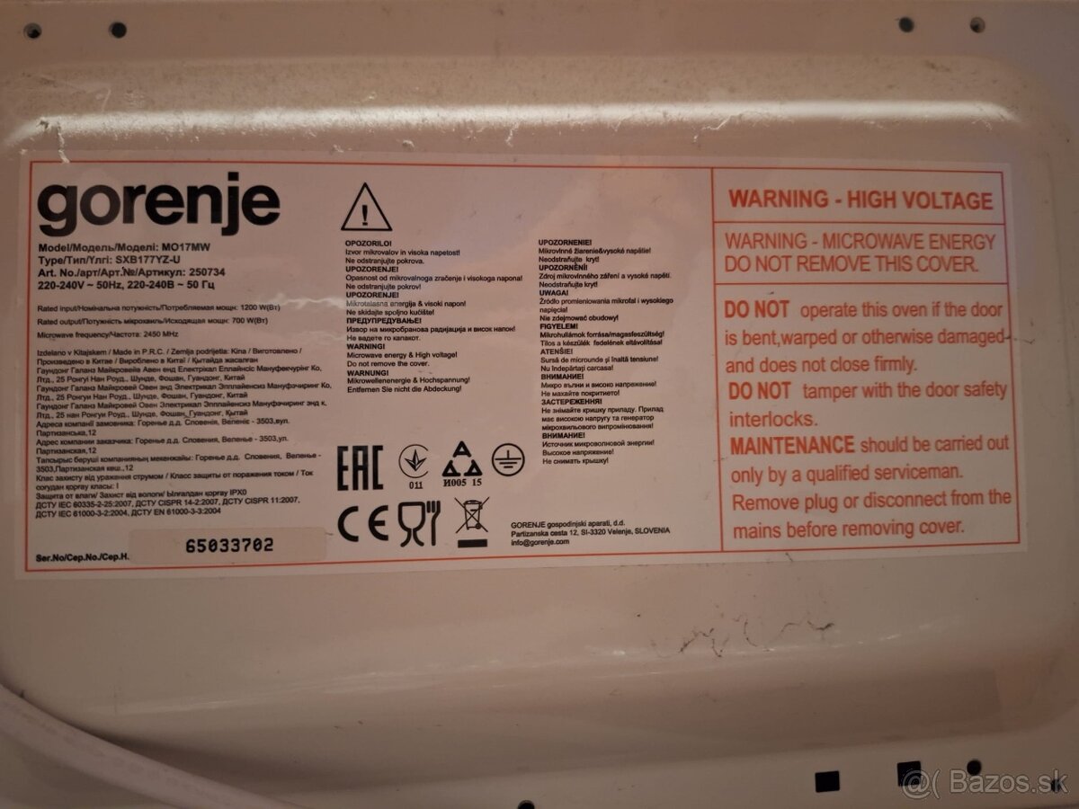 Predám mikrovlnnú rúru