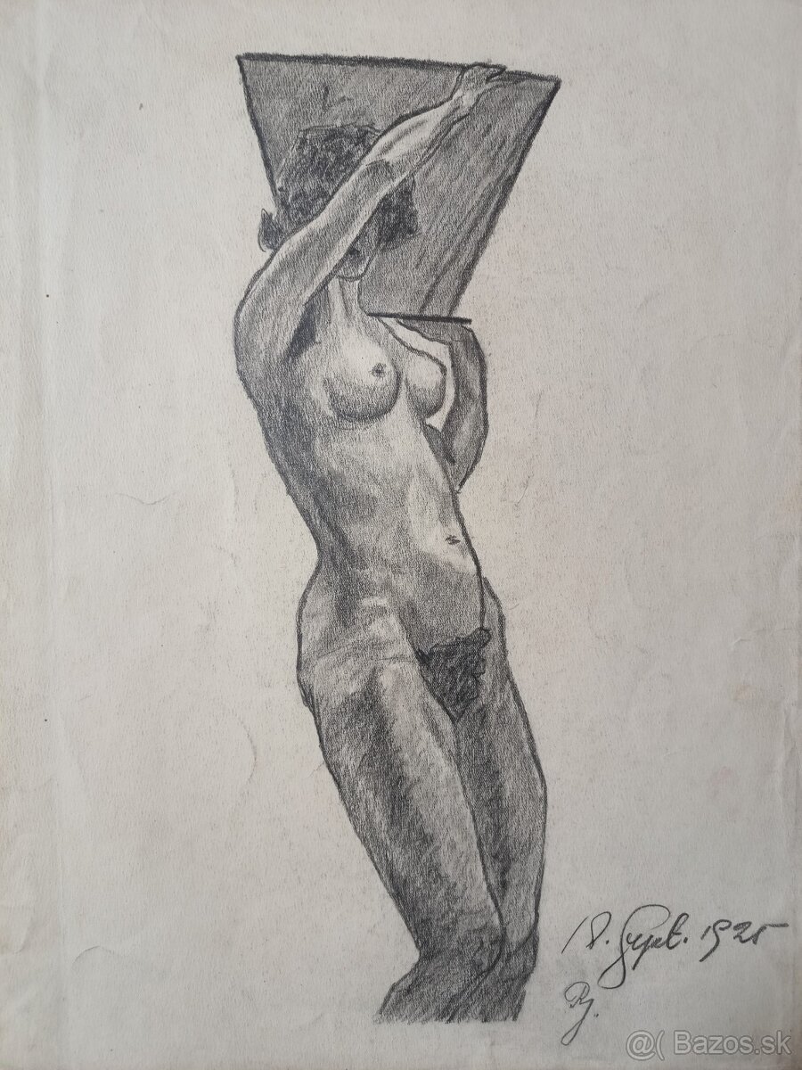 Kresba: Art Deco Akt, Viedeň, 1925