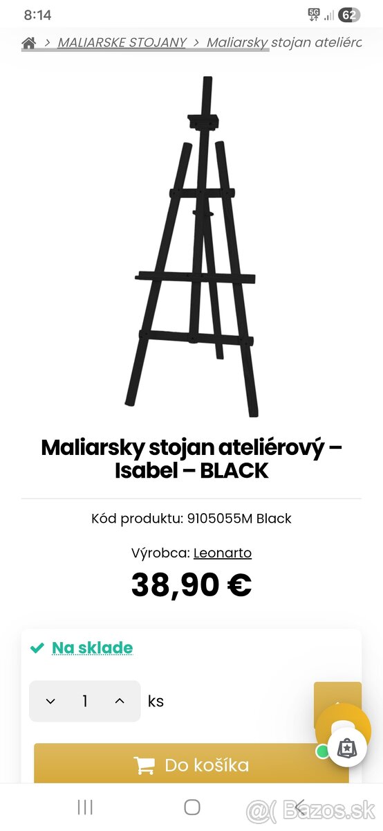 Atelierovy maliarsky stojan