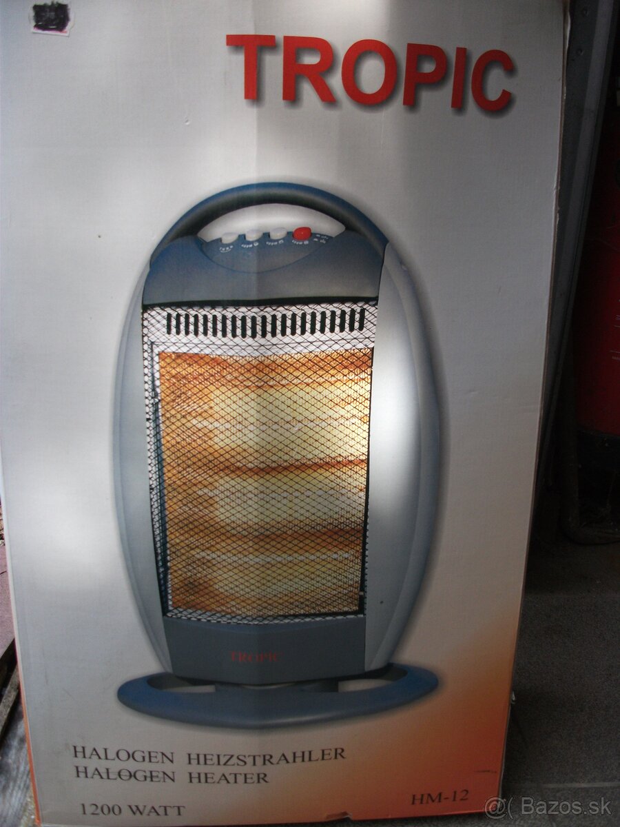 Predám nový,elektrický-halogenový ohrievač-1200W.