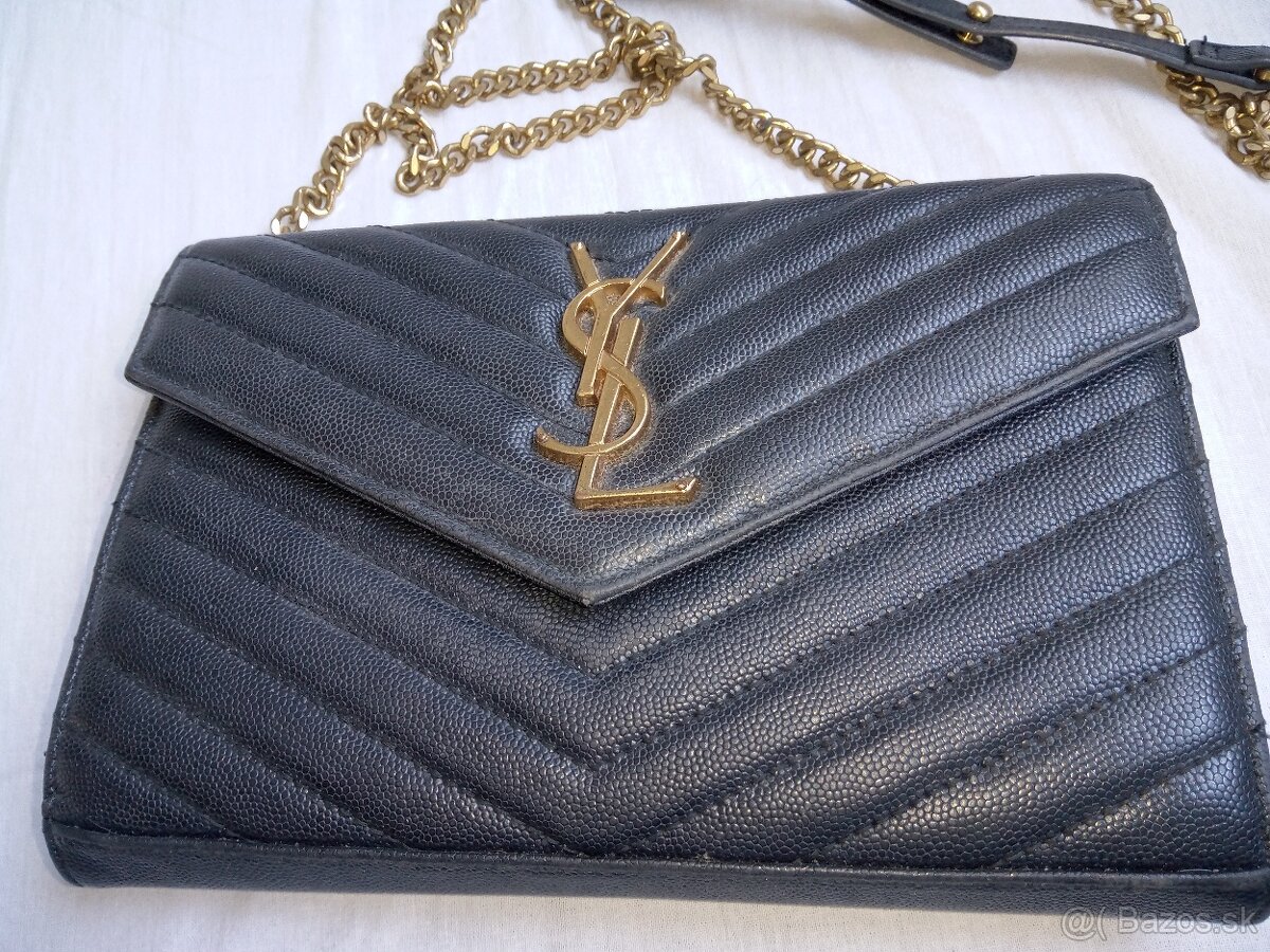 YSL cierna mala kabelka s retazou
