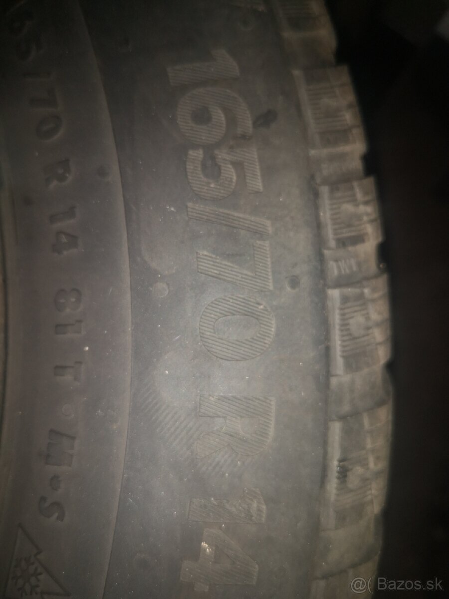 Letné pneumatiky 165/70R14 81T na diskoch Fábia 1