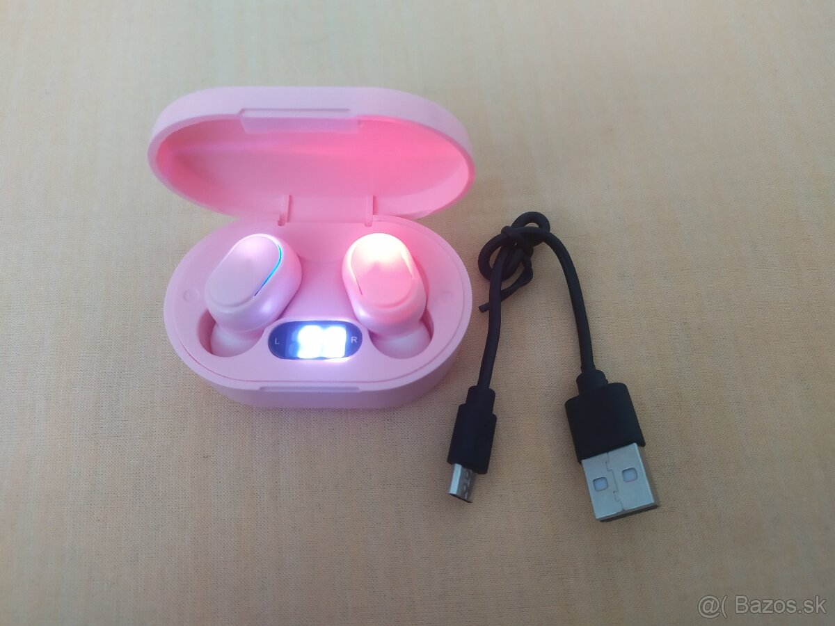 Bezdrôtové slúchadlá, ružové