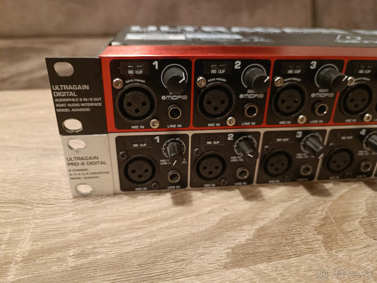 A/D a D/A prevodnik Behringer Ultragain ADA8200 a ADA8000