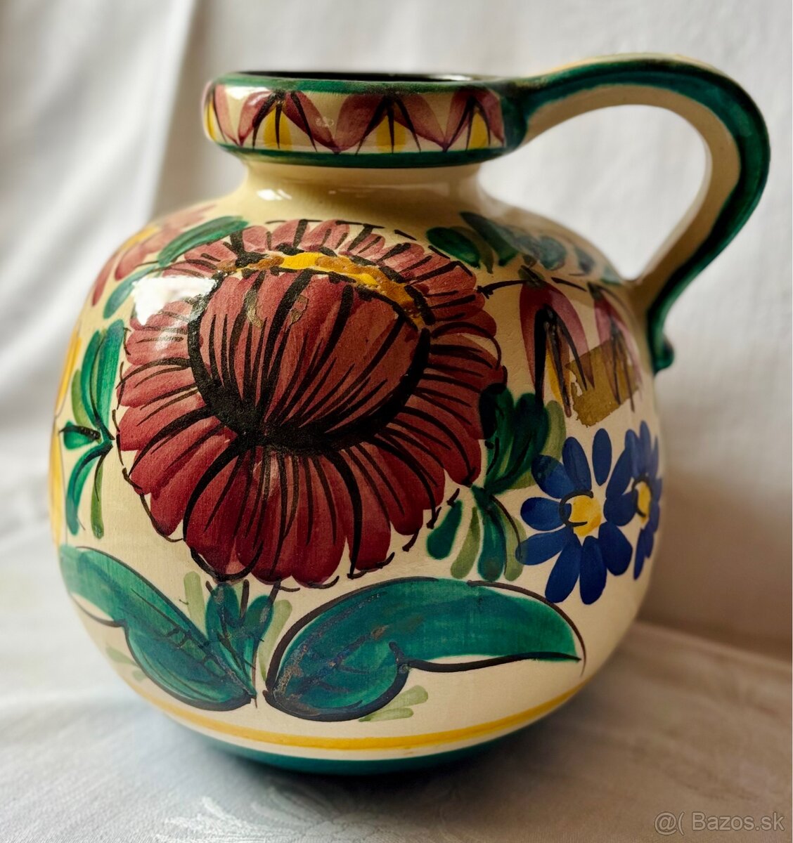 Ručne maľovaný keramický džbán