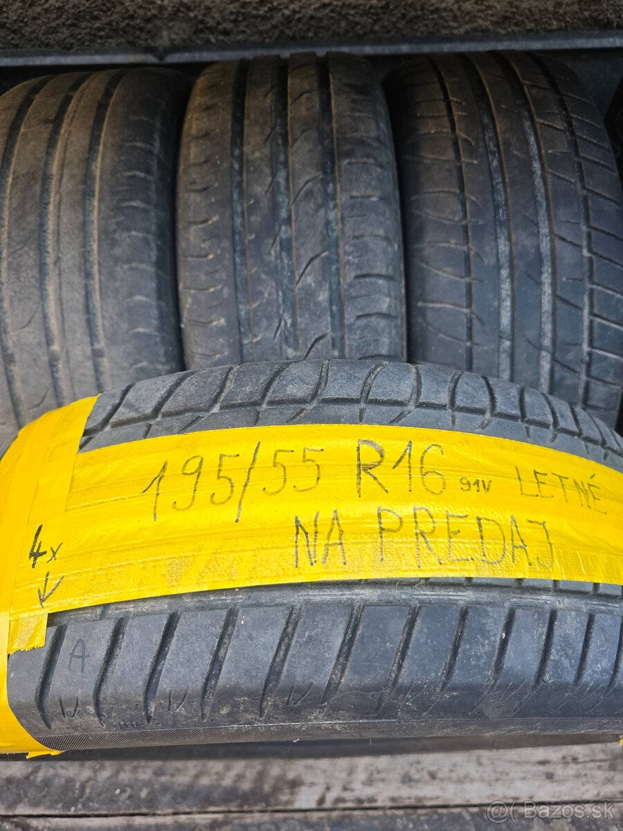 Predám 4ks letné pneumatiky R16 195/55