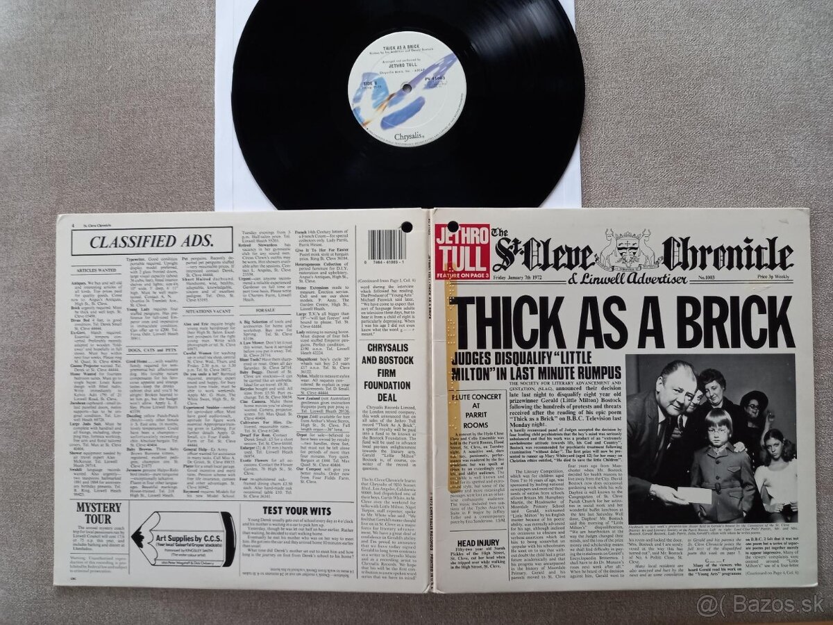 JETHRO TULL „Thick As A Brick „ /Chrysalis 1972/ rozkl. o