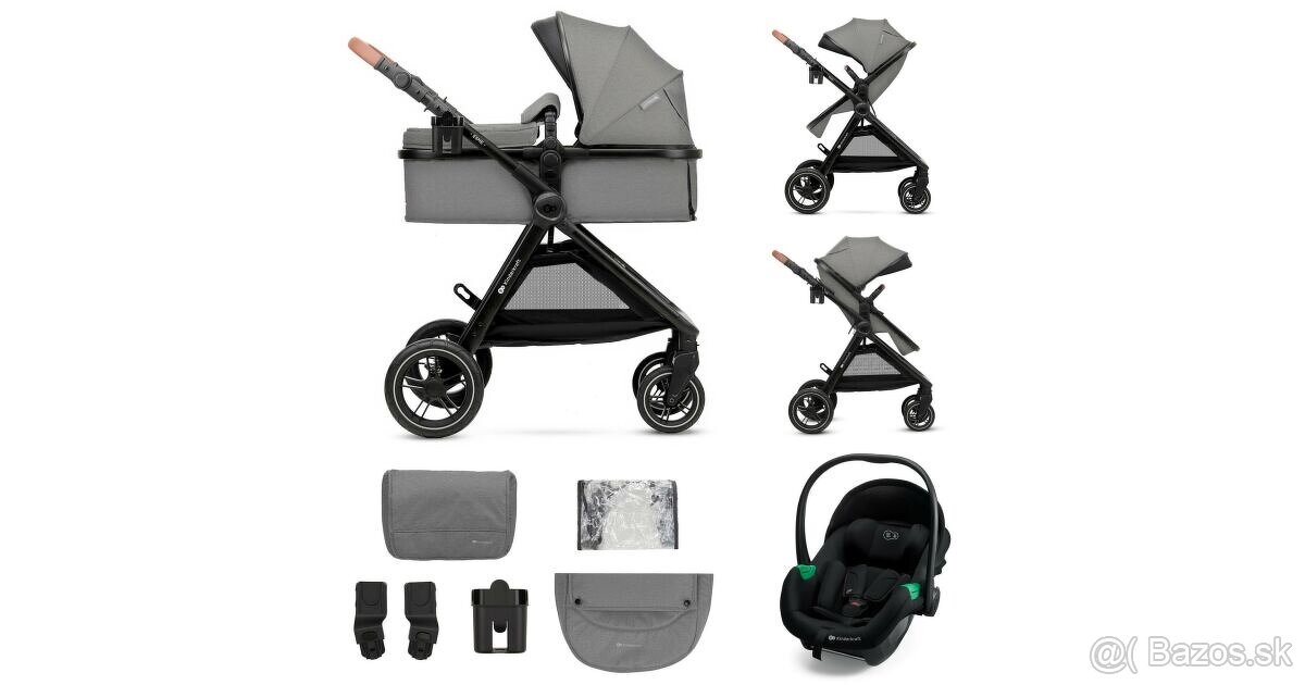 Kinderkraft Esme Pro 3v1 multifunkčný kočík_sivy