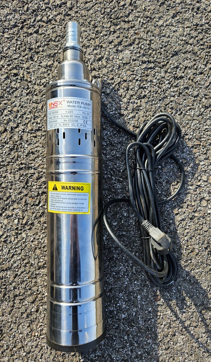 Ponorné hlbinne čerpadlo na vodu