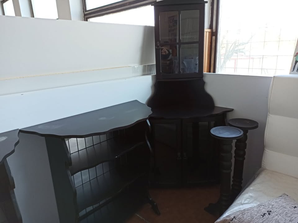 starožitný čierny rohový sektor