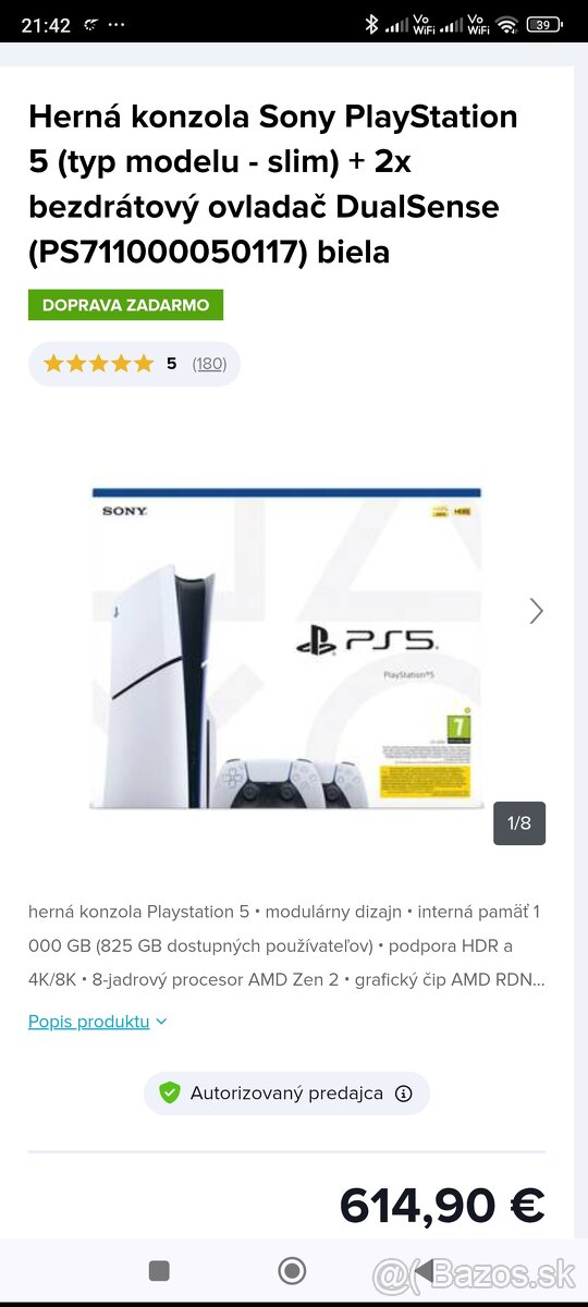PlayStation 5 Slim 1T s mechanikou