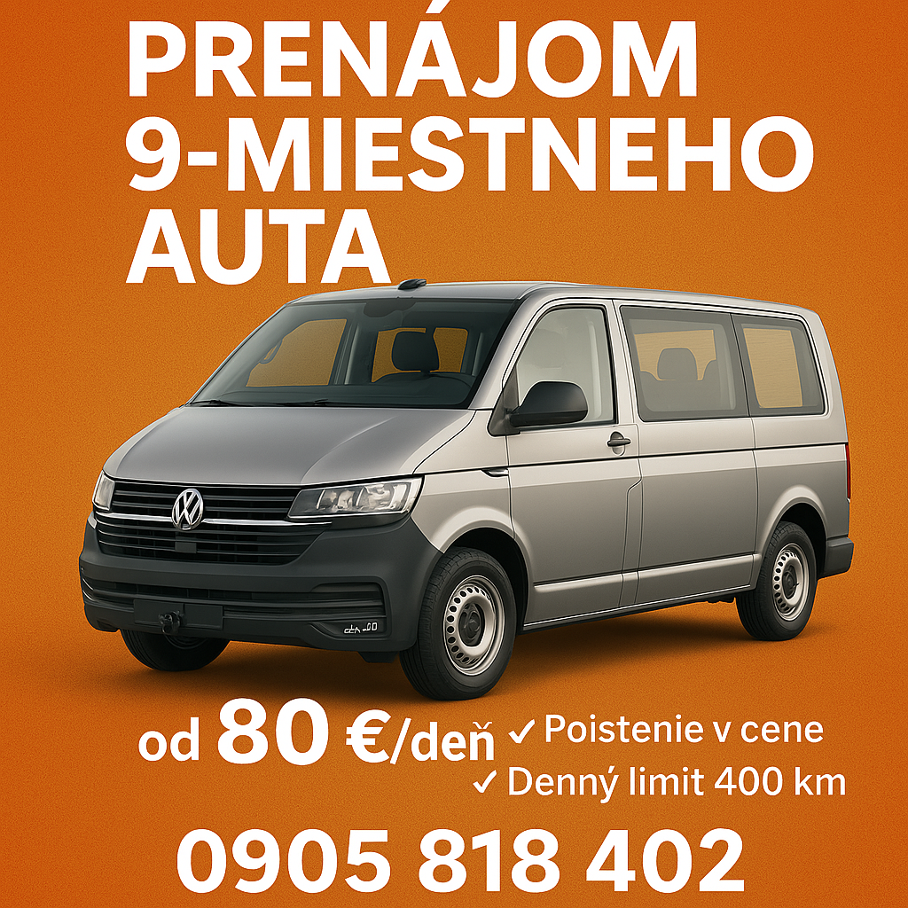 Prenájom 9-miestneho auta – pohodlne, spoľahlivo, za férovú