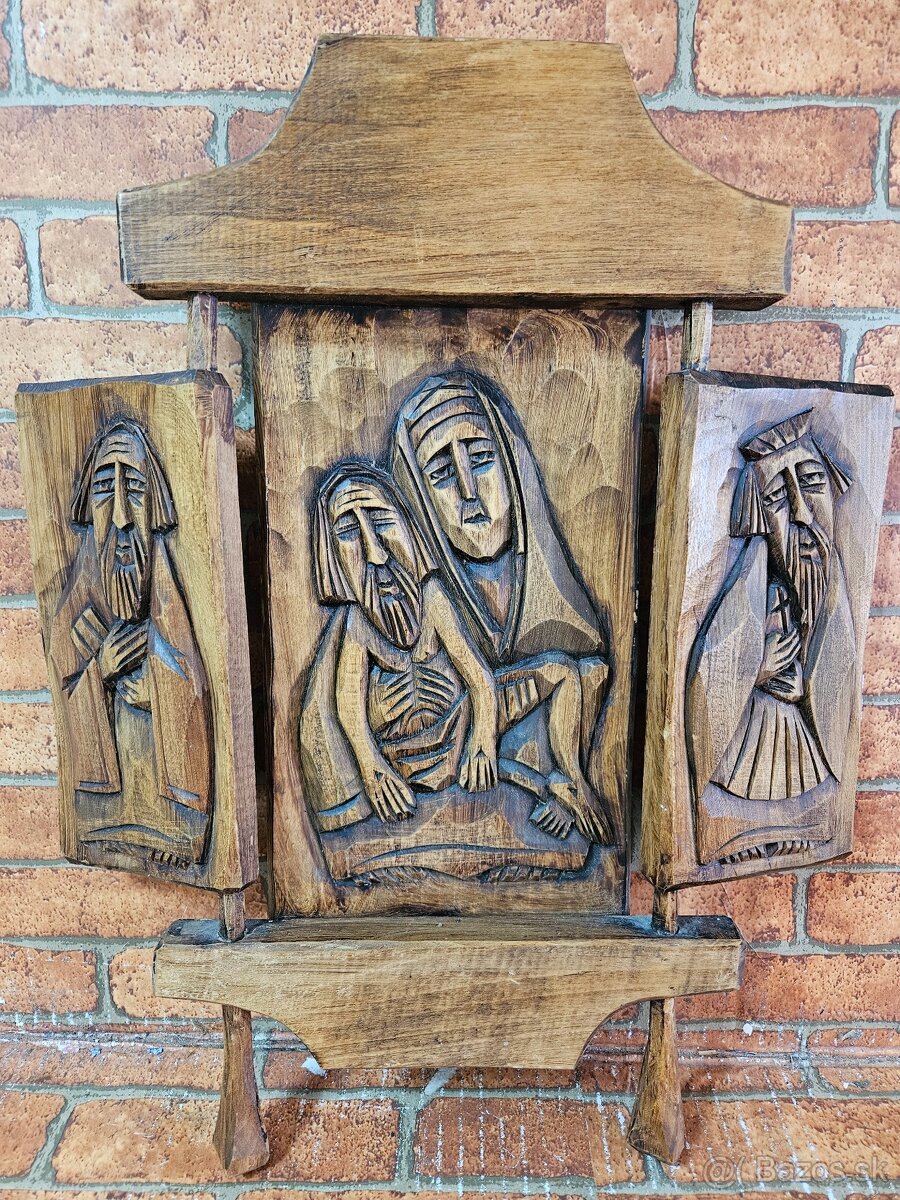Krásne drevorezby - Ikony triptych-2-veľkosti