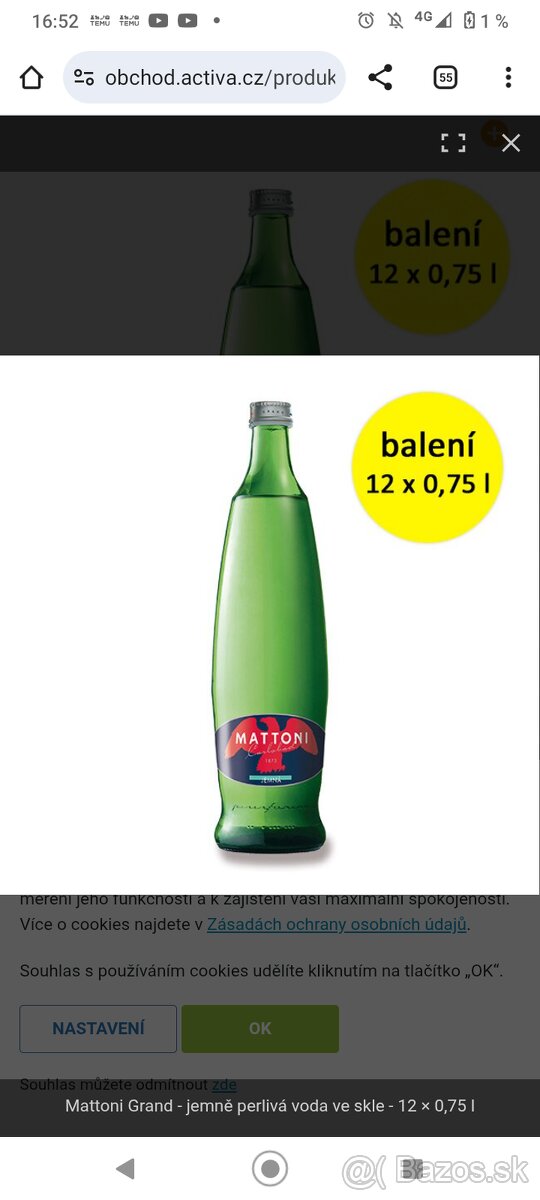 Sklenené fľaše z minerálok a džúsov