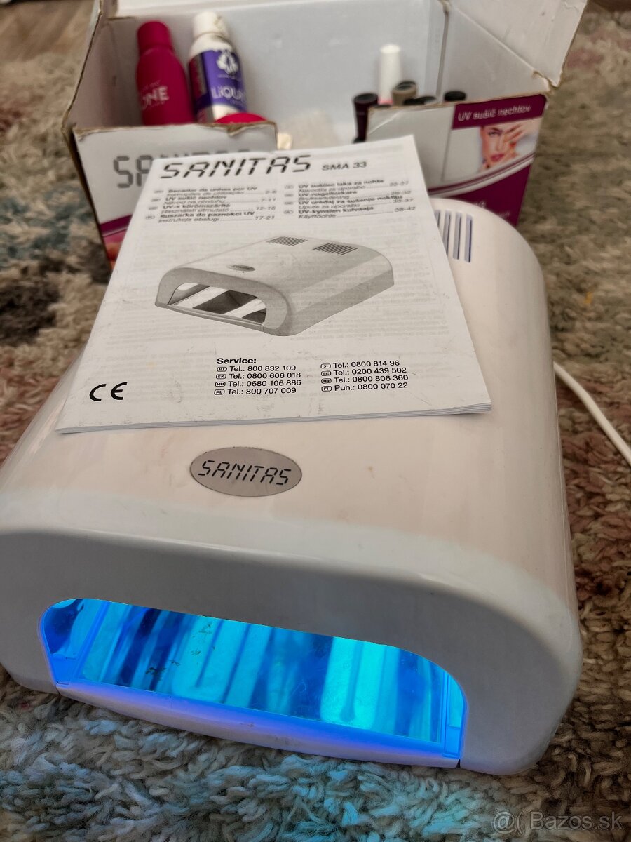 UV lampa na nechty + kompletná sada na gélové nechty