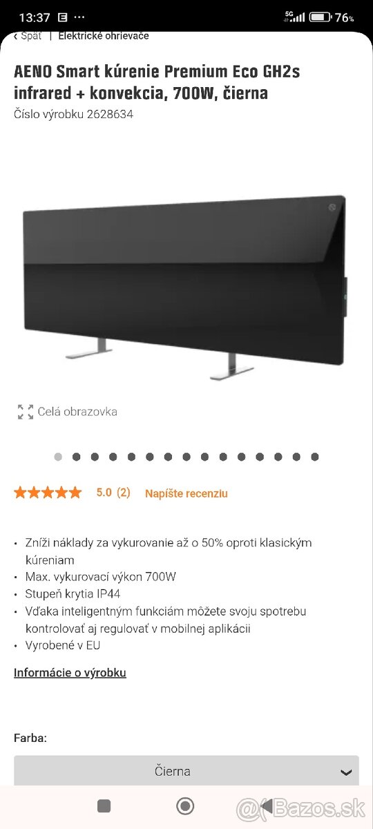 Infra žiarič aeno seasonal premium Eco smart heater