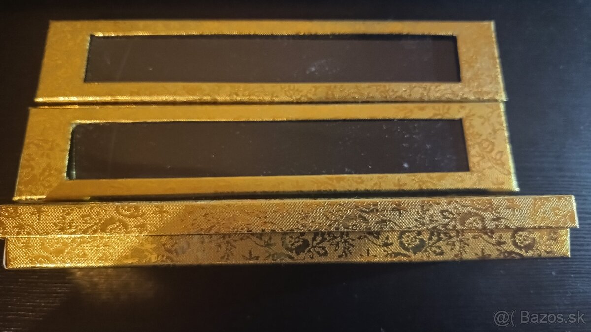 3x krabička na šperky zlatistej farby so vzorom ruže