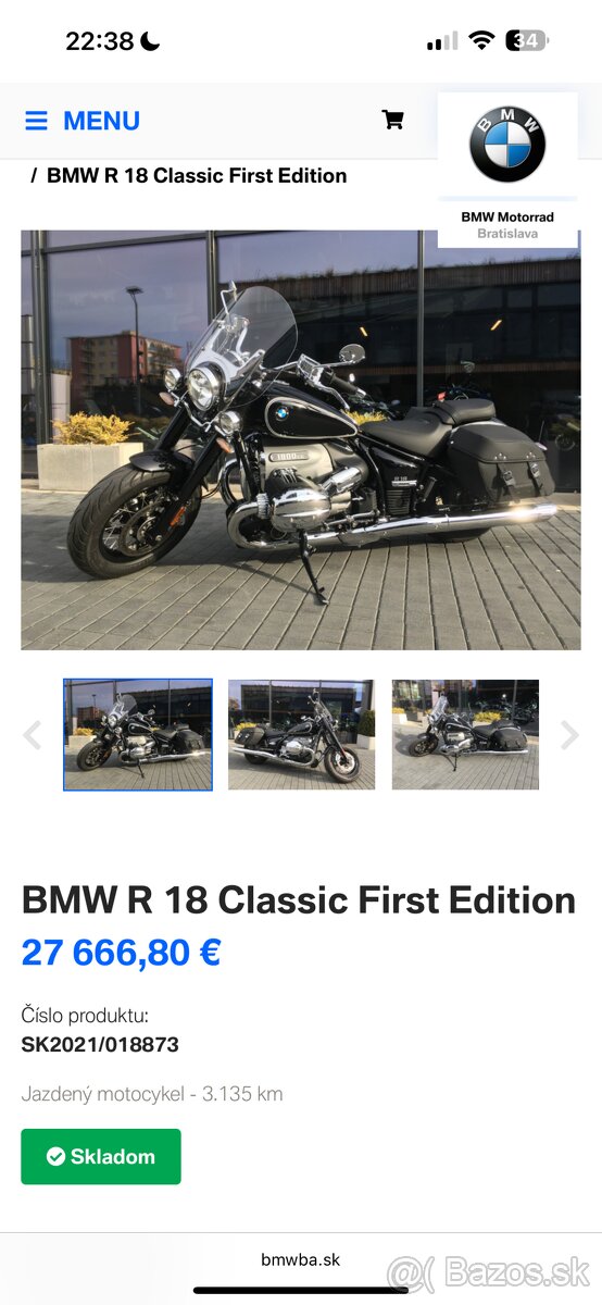 BMW R18 Classic - v záruke + odpočet DPH