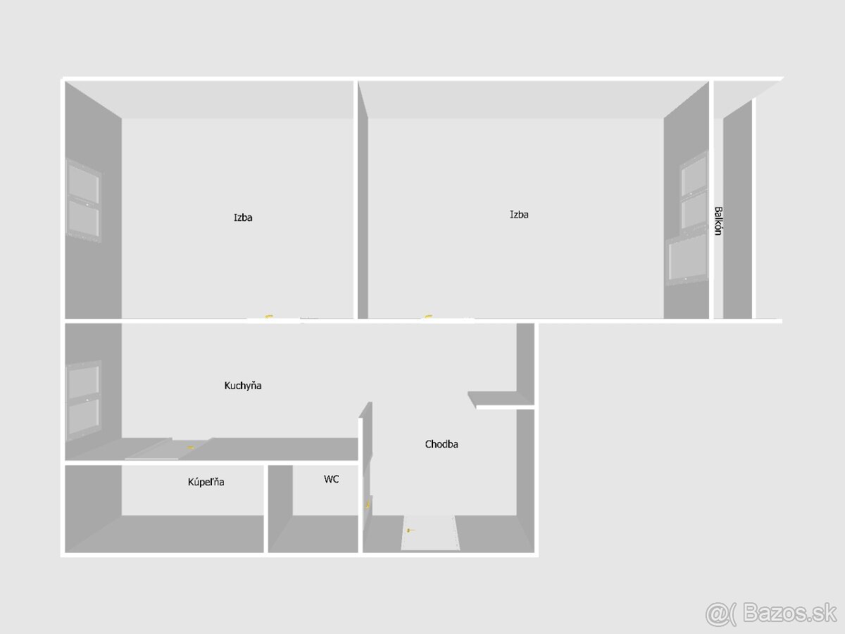 Pripravujeme 2 izbový byt s balkónom, /56m2/, Žilina - Hliny