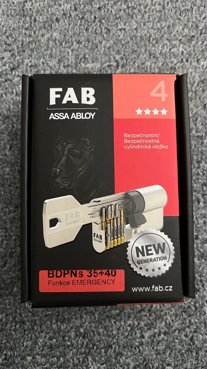 Bezpečnostný zámok Fab Assa abloy 4 kategória,35+40