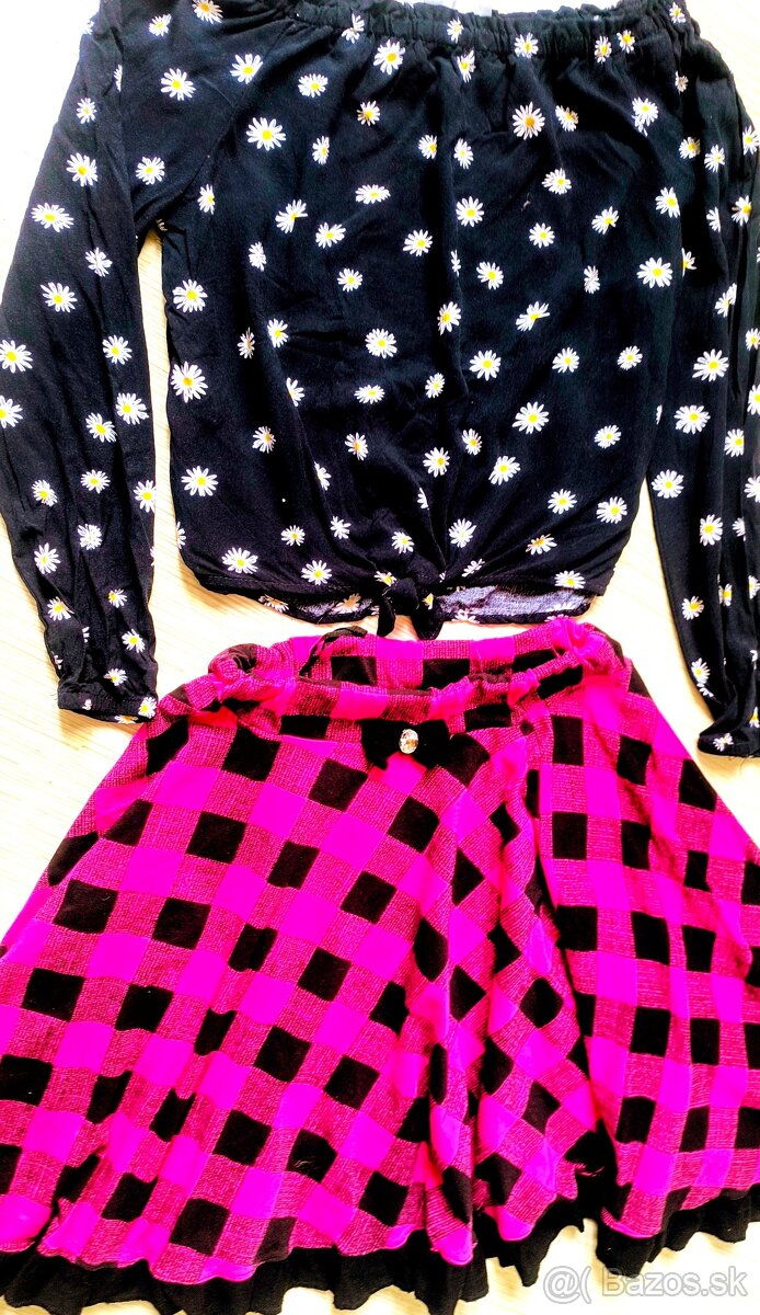 KRÁSNA slávnostná HRUBŠIA SUKŇA ako NOVÁ + TOP č. 146-152