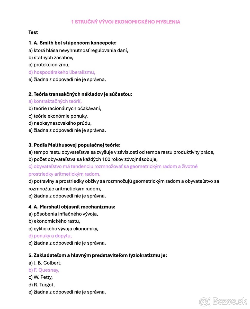 Otázky na prijímačky - EUBA