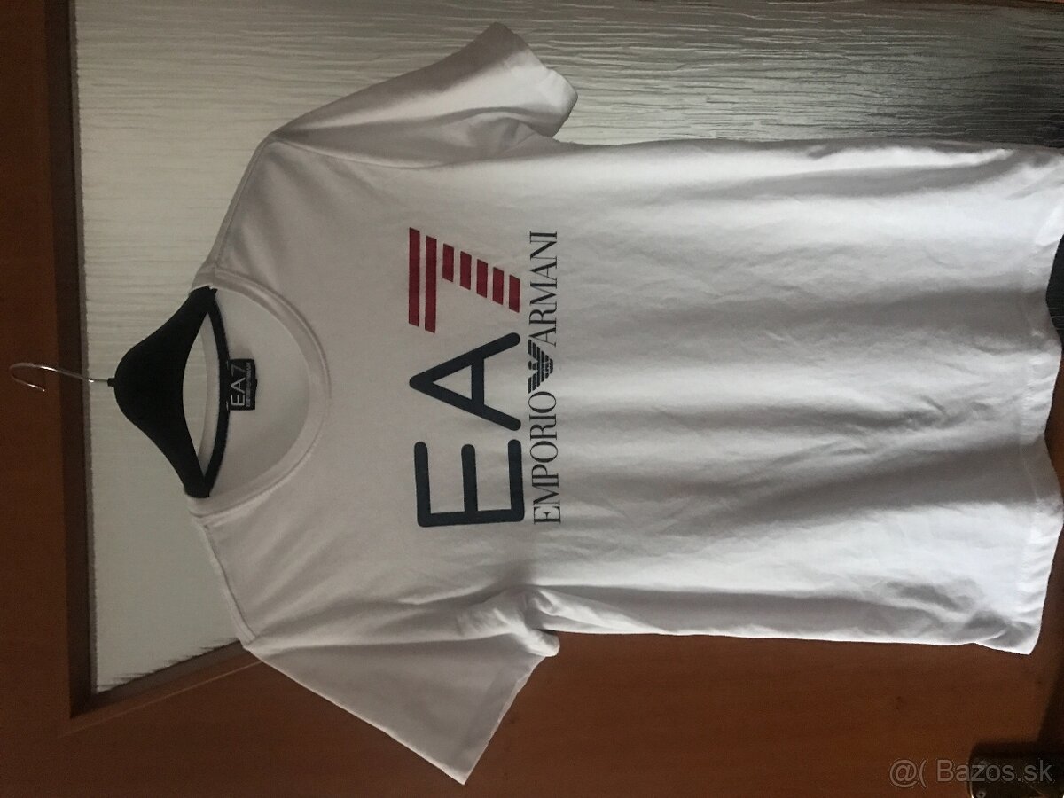 EMPORIO ARMANI white pánske tricko L