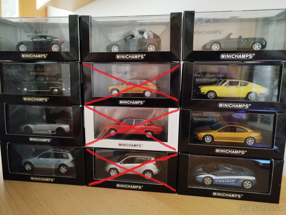 Predám rôzne modely áut 1:43 Minichamps.