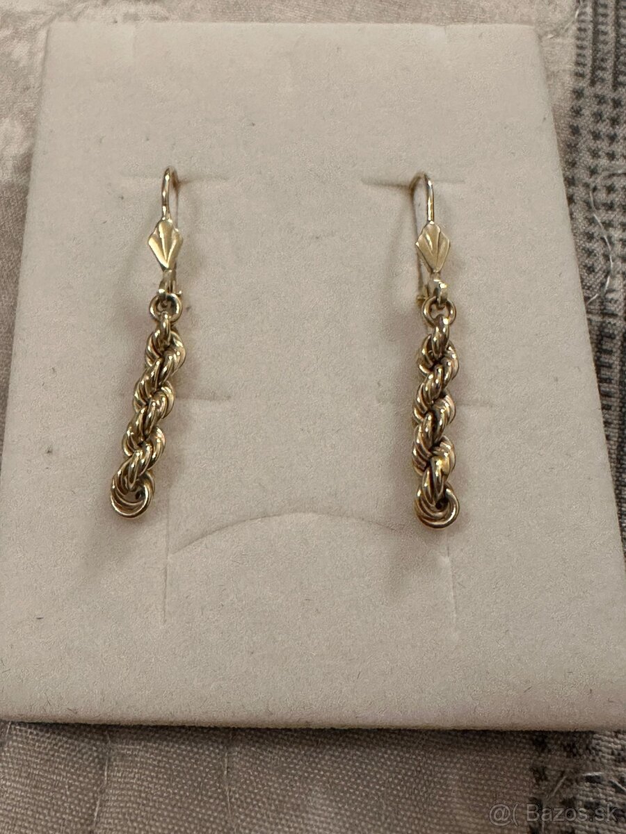 dámske zlaté visiace náušnice 14 kt zlato