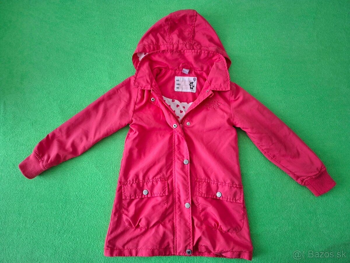Ružový kabátik veľkosť 122