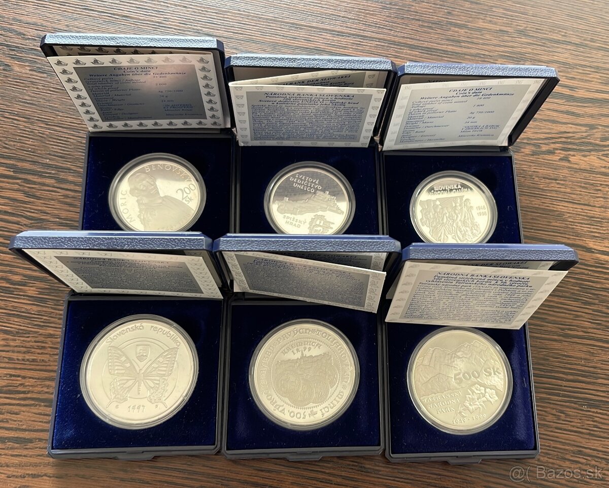 Predám strieborné proof mince