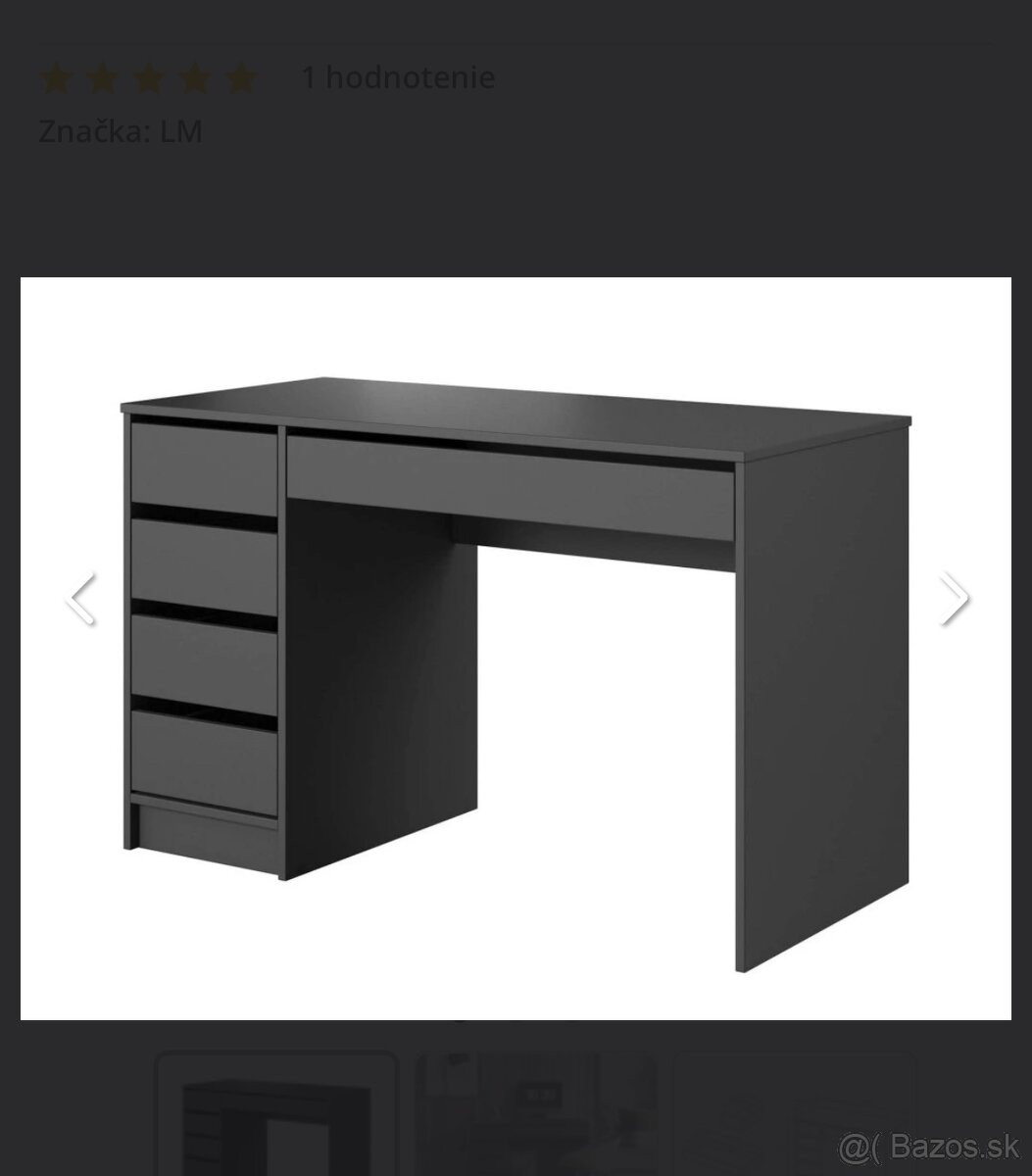 Čierny písací stol