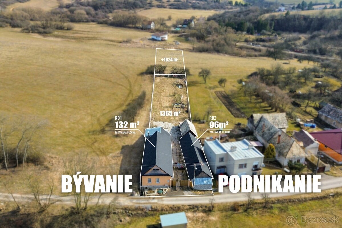 NOVA CENA 2 domy a 3000m2 pozemku - NA PREDAJ