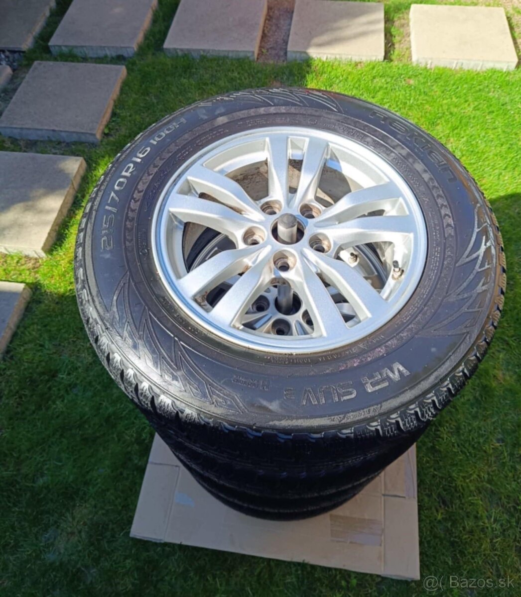 Predám disky na mistubishi 215/70 R16 s pneumatikami nokian