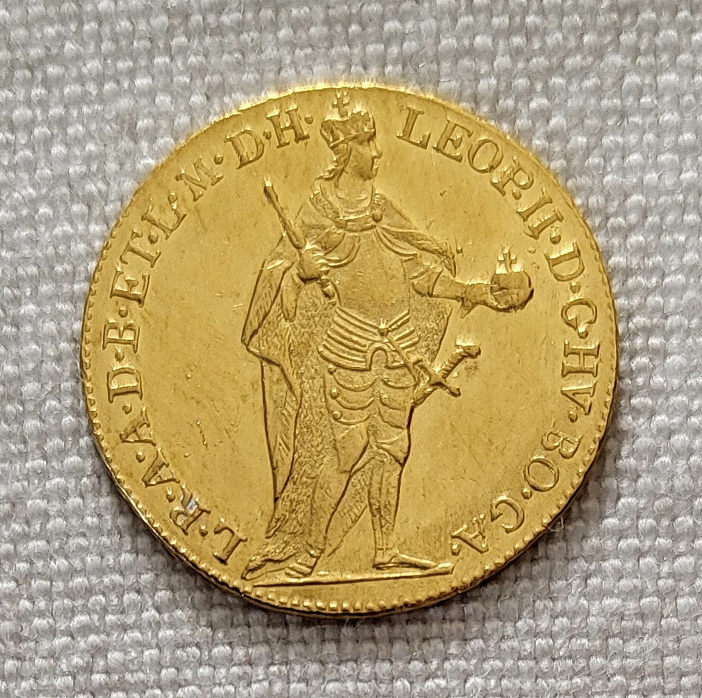 Zlatý dukát Leopold II., 1790, „kráľovský“ - vzácny