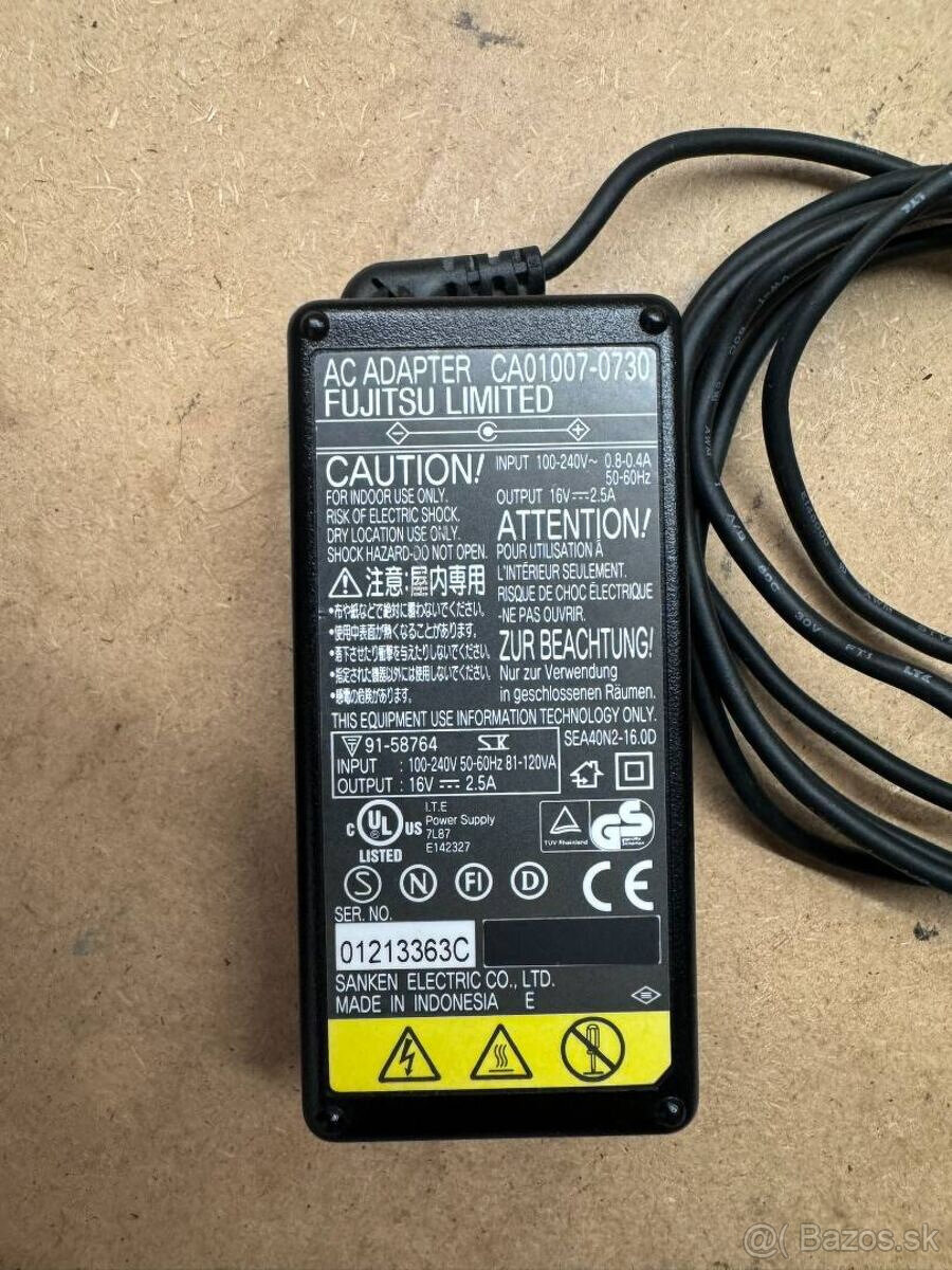 Nabíjačka Fujitsu 40W Original adaptér 16V 2.5A