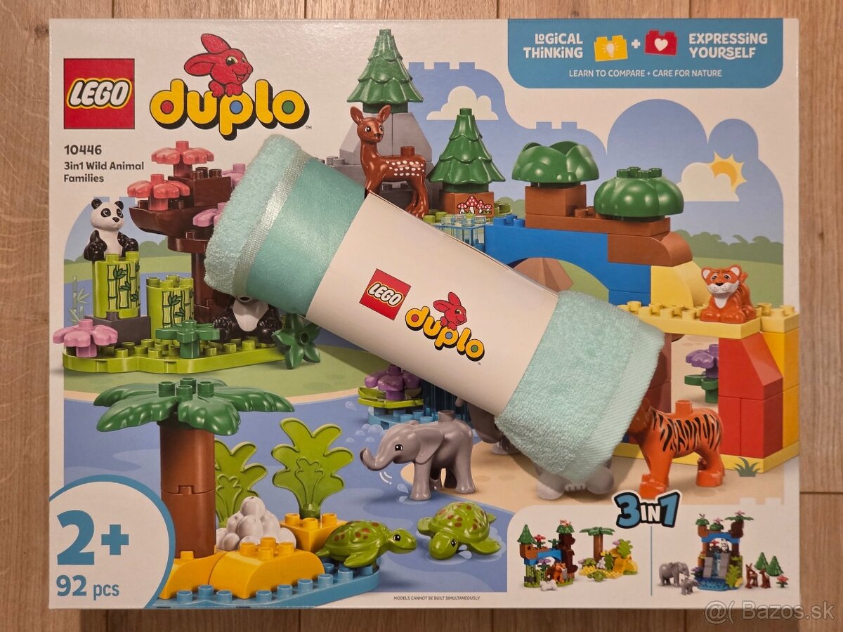 Lego Duplo 10446 Rodinky divokých zvierat 3v1 + Duplo osuška