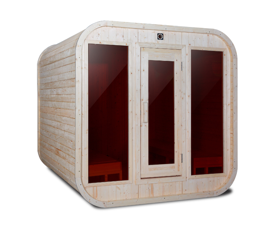 Kvadratická sauna z termodreva / smrek