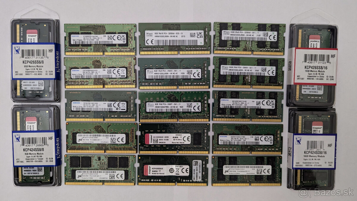 Predám DDR4 RAM do notebookov, rôzne modely