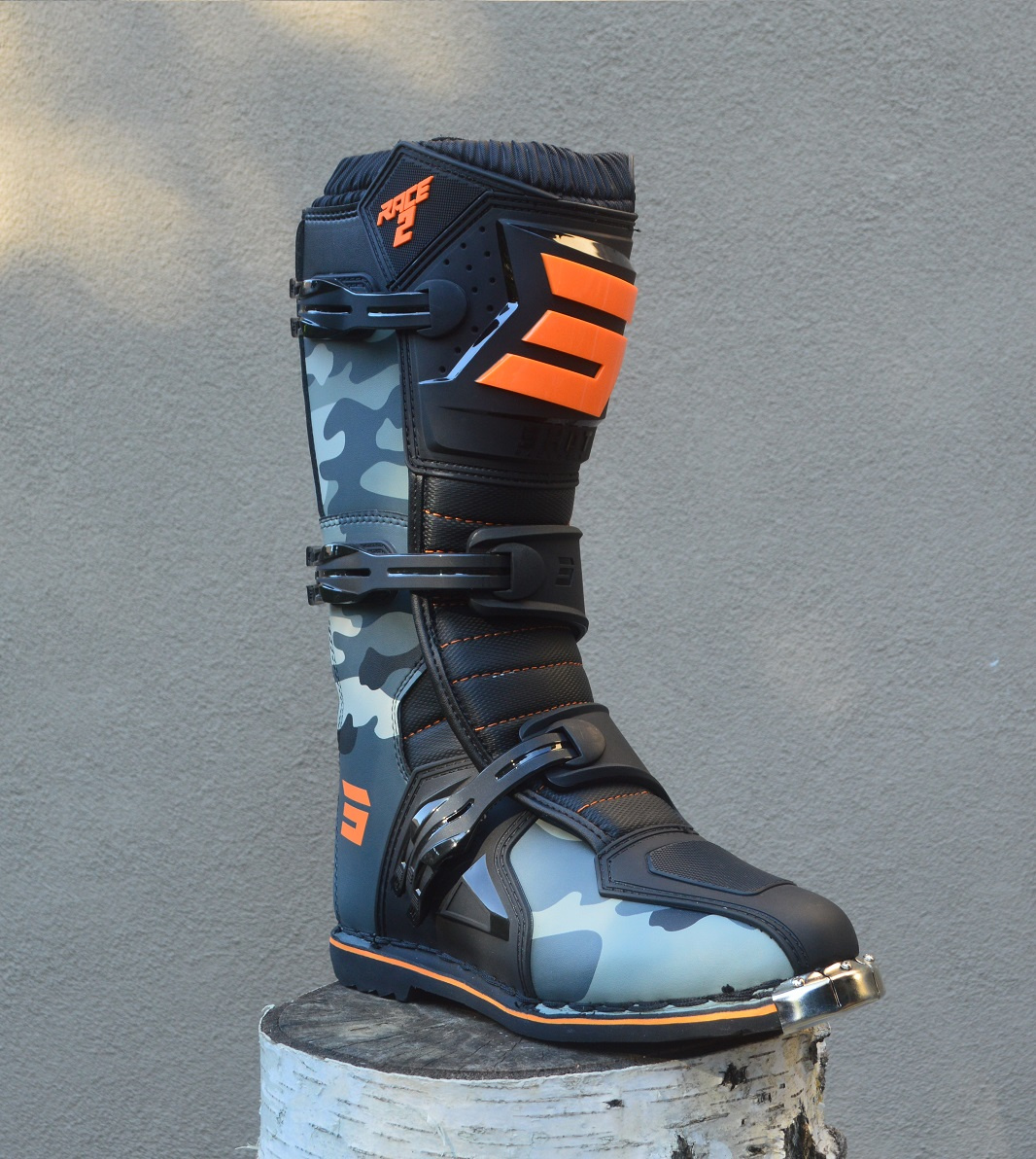 čižmy podkolienky camo sivo oranžové shot