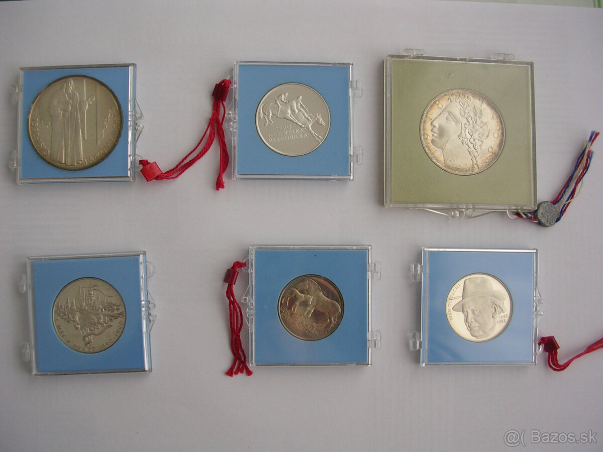 Pamätné strieborné mince ČSSR Proof 1968 - 1992