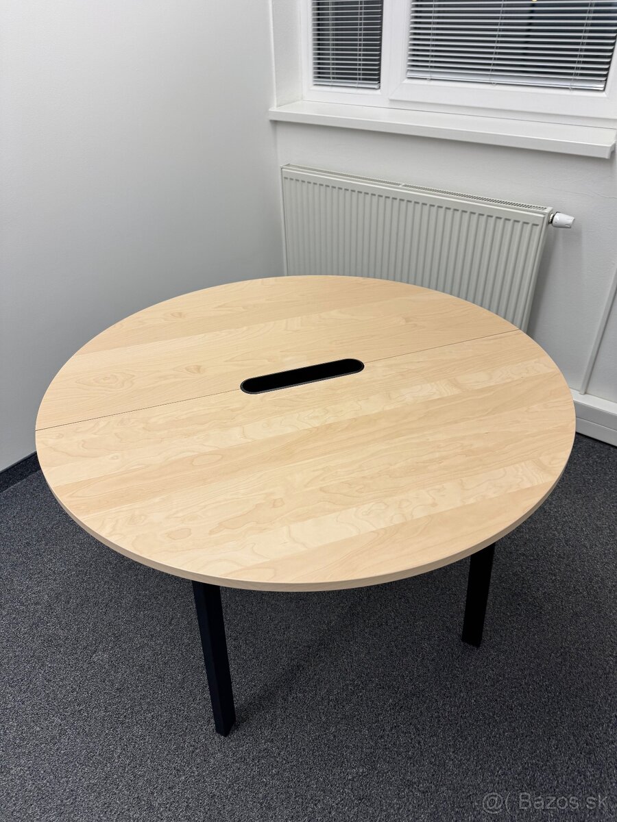 MITTZON konferenčný stôl, okrúhly 120 cm – brezová dyha