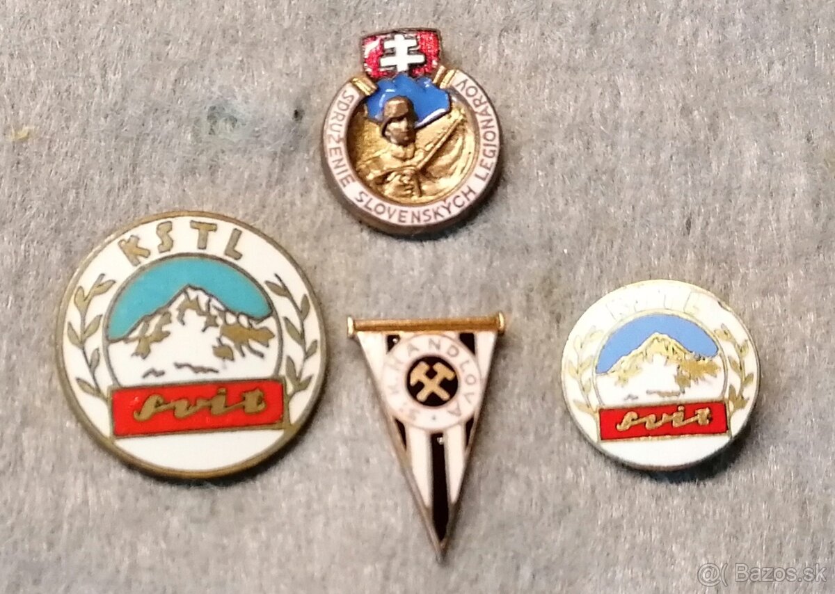 Odznak, odznaky- Slovenský štát. Staré športové odznaky.